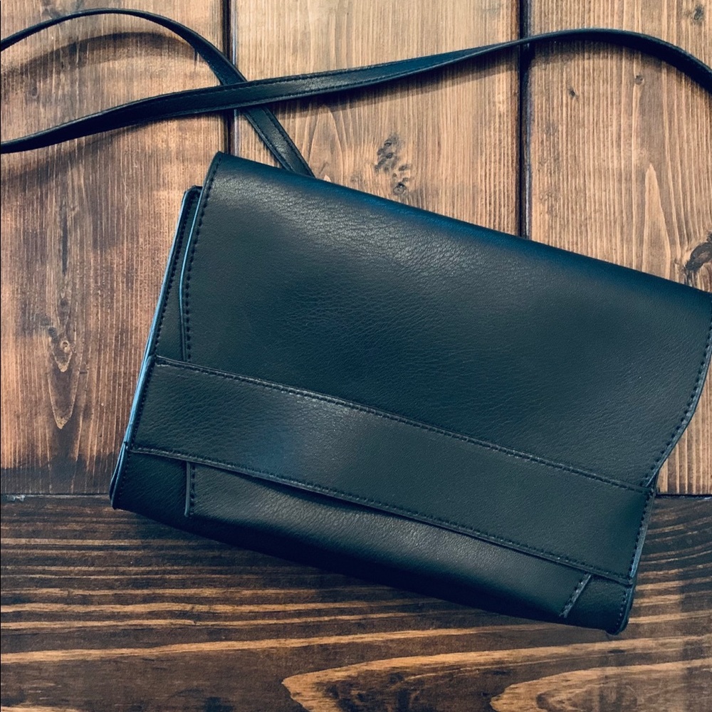 Vegan “leather” crossbody clutch